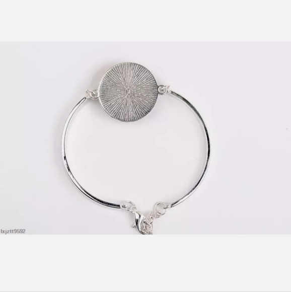 New Buddha Quote Glass Cabochon Silver Bracelet. Unisex Bracelet. - Picture 2 of 4